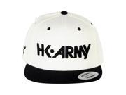 HK Army Snapback Hat Typeface White Black