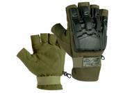 Exalt Paintball Hardshell Gloves Hard Back Fingerless Olive S M