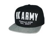 HK Army Snapback Hat Varsity Black Grey