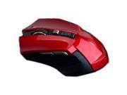 A JAZZ E300 Professional 1000 1500 2000DPI Adjustable 6D Invisible Light Optical 2.4G Wireless Usb Gaming Game Mouse RED
