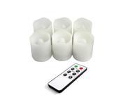 EcoGecko 87020 Remote Controlled Round Melted Edge Flameless LED Votive Candles Set of 6 White