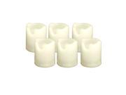 Candle Choice Set of 6 Round Melted Edge Votive Flameless LED Candles with Dual Timer Ivory