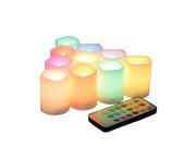 Candle Choice Set of 10 Multi Color Flameless LED Votive Candles with Remote and Timer