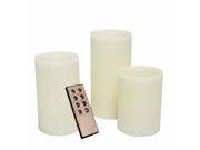 Candle Choice Set of 3 Even Edge Wax Flameless Candles with Remote and Timer