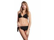 Flirtzy Padded Triangle Halter Top with Skirted Hipster Bikini Swimwear