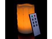 Candle Choice Round Melted Edge with Wax Drip Effect Remote Controlled Flameless Wax Pillar LED Candle Made with Real Wax 5 Inch Tall