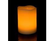 Candle Choice Round Melted Edge Self Timer LED Flameless Wax Pillar Candle Made with Real Wax 4 Inch Tall