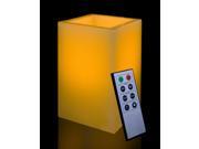 Candle Choice Square Smooth Edge Remote Controlled Flameless Wax Pillar LED Candle Made with Real Wax 6 Inch Tall