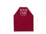 L.A. Imprints Attitude Apron Soups Chef Apron Maroon One Size Fits Most Style 2151