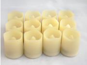 Candle Choice Set of 12 Round Melted Edge Votive Flameless LED Candles with Timer Ivory CAD38TP1519M12