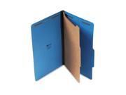 Pressboard Classification Folders Legal Four Section Cobalt Blue 10 Box