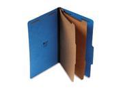 Pressboard Classification Folders Legal Six Section Cobalt Blue 10 Box