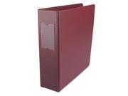 Suede Finish Vinyl Round Ring Binder With Label Holder 3 Capacity Maroon