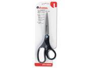 Economy Scissors 8 Length Straight Handle Stainless Steel Black