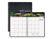 Gardens of the World Ruled Monthly Planner 7 x 10 Black.
