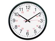 24 Hour Round Wall Clock 12 3 4in Black