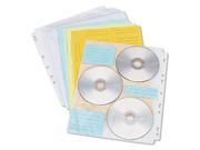 Two Sided CD DVD Pages for Three Ring Binder 10 Pack
