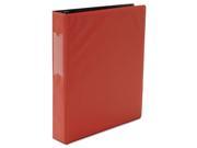 Suede Finish Vinyl Round Ring Binder With Label Holder 1 1 2 Capacity Red