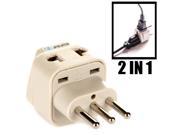 OREI Grounded Universal 2 in 1 Plug Adapter Type L for Italy Uruguay more High Quality CE Certified RoHS Compliant WP L GN