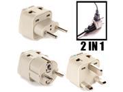 OREI Universal 2 in 1 Plug Adapter 3 Piece Set for Europe Type C G and E F