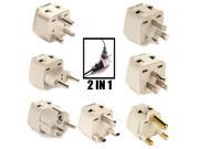 OREI Universal 2 in 1 Plug Adapter 7 Piece Set for All Countries in the World