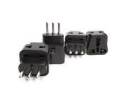 OREI 2 in 1 USA to Italy Adapter Plug Type L 4 Pack Black