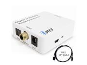 Orei DA21 Optical SPDIF Coaxial Digital to RCA L R Analog Audio Converter with 3.5mm Jack Support Headphone Speaker Outputs