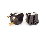 OREI 2 in 1 USA to UK Hong Kong Adapter Plug Type G 2 Pack Black