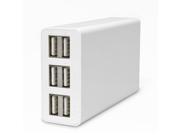 Orei 30W 6 Port Compact Size Desktop Travel USB Charger with Smart Detect Technology for Smartphones Free Packaging White