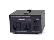 LiteFuze LT 1500 1500 Watt Voltage Converter Transformer Step Up Down 110V 220V Circuit Breaker Protection