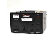 LiteFuze LR 5000 5000 Watt Voltage Regulator with Transformer Step Up Down 110V 220V IEC Detachable Cord Circuit Breaker