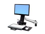 ERGOTRON 45 266 026 StyleView Sit Stand Combo Arm Mounting kit articulating arm wall track mount for LCD display keyboard mouse bar code scanner