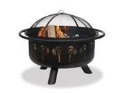 BLUE RHINO WAD850SP Uniflame Outdoor Firebowl with Oil Rubbed Bronze Bowl with Palm Tree Design provides more heat and more atmospher Easy Tending and Cleaning
