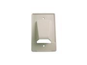 CALRAD 28 CER 1 SINGLE GANG WHITE SCOOP STYLE CABLE DISTRIBUTION WALL PLATE