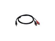 QVS CC399 03 3.5mm Mini Stereo Male to Two RCA Male Speaker Cable