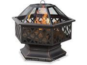 BLUE RHINO WAD1377SP Uniflame Hex Shaped Lattice Firepit with Oil Rubbed Bronze Finish