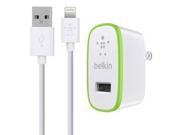 BELKIN F8J052TT04 WHT HOME CHARGER W LIGHTNING SYNC CHARGE CABLE 4FT WHT