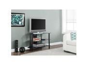 MONARCH I 2506 BLACK METAL 36 L TV STAND WITH TEMPERED BLACK GLASS