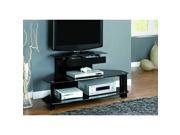 MONARCH I 2000 GLOSSY BLACK WOOD METAL 48 L TV CONSOLE TEMPERED