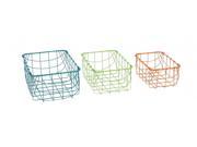 BENZARA 29023 Appealing Set of 3 Metal Storage Basket