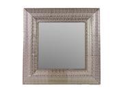 BENZARA BRU 319236 Square Metal Mirror With Embossed Border
