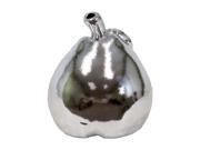 BENZARA BRU 607308 Beautiful Ceramic Pear Showpiece Polished in Silver Large