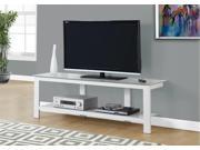 MONARCH I 2510 TV STAND 60 L WHITE METAL WITH FROSTED TEMPERED GLASS