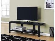 MONARCH I 2500 TV STAND 60 L BLACK METAL WITH BLACK TEMPERED GLASS