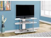 MONARCH I 2522 TV STAND 38 L WHITE WITH SILVER ACCENT