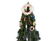 HANDCRAFTED MODEL SHIPS Lifering 15 310 XMASS Classic White Lifering with Pink Bands Christmas Tree Topper Decoration