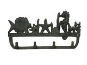 HANDCRAFTED MODEL SHIPS G 54 707 BRONZE Antique Seaworn Bronze Cast Iron Wall Mounted Seahorse and Fish Hooks 12