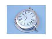 HANDCRAFTED MODEL SHIPS WC 1449 24 BN Brushed Nickel Deluxe Class Porthole Clock 24
