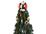 HANDCRAFTED MODEL SHIPS Lifering15 302 XMASS Patriotic Lifering Christmas Tree Topper Decoration