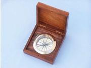 HANDCRAFTED MODEL SHIPS CO 0609A Solid Brass Captains Desk Compass w Rosewood Box 4
